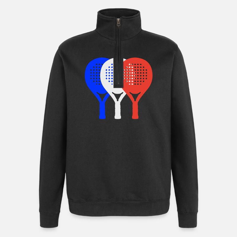 Padel-Frankreich2 - Quarter-Zip-Sweatshirt - Schwarz