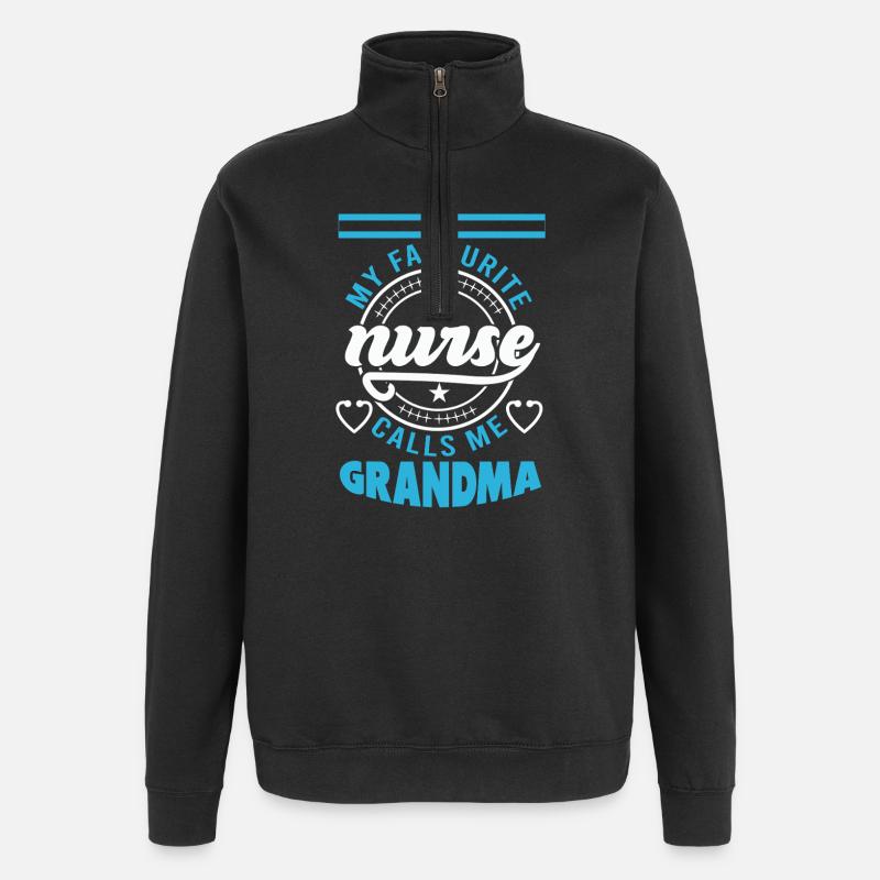 Cadeaux de grand-mère infirmière fière - Sweat à zip 1/4 - noir