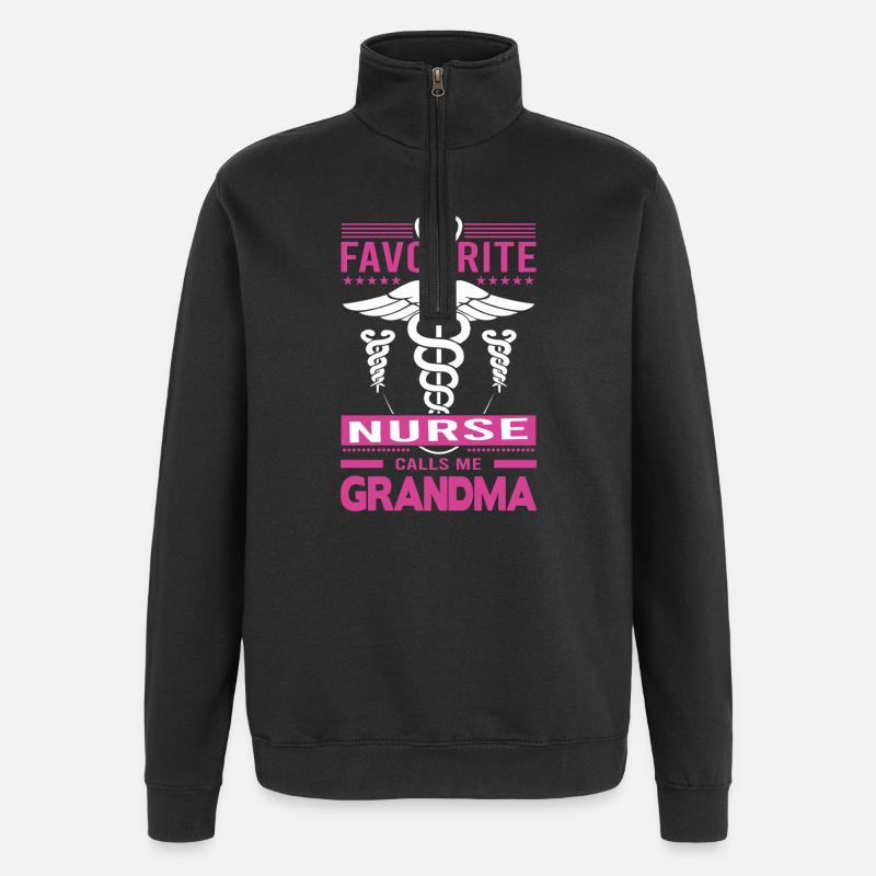 Stolze Krankenschwester Oma Geschenke - Quarter-Zip-Sweatshirt - Schwarz