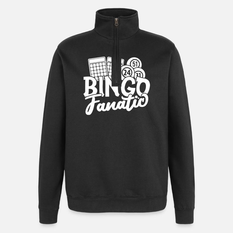 Bingo Player Fanatic Bingo - Quarter-Zip Sweatshirt - black