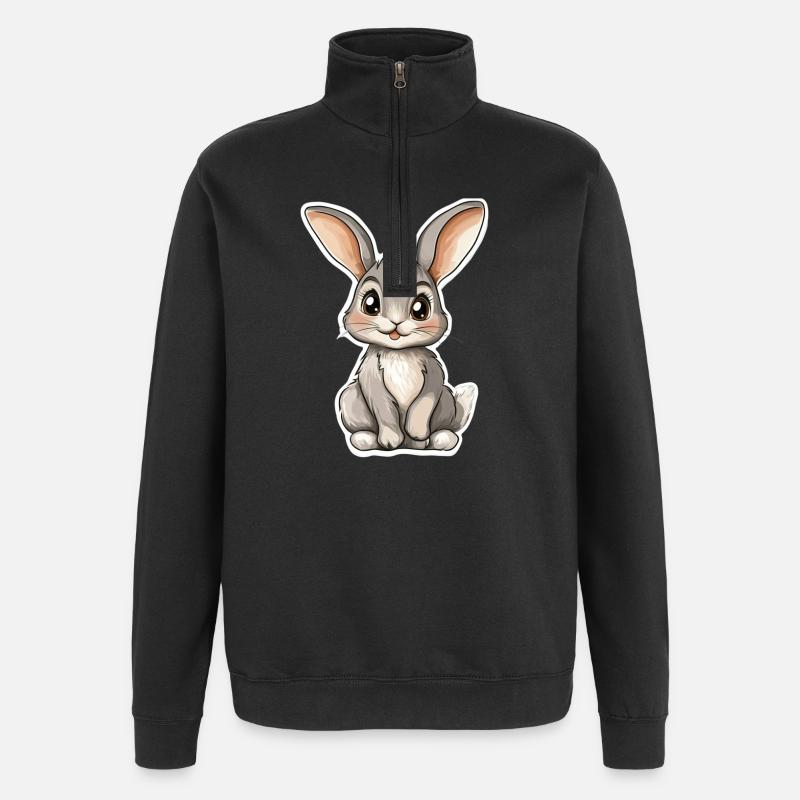 Hare - Quarter-Zip Sweatshirt - black