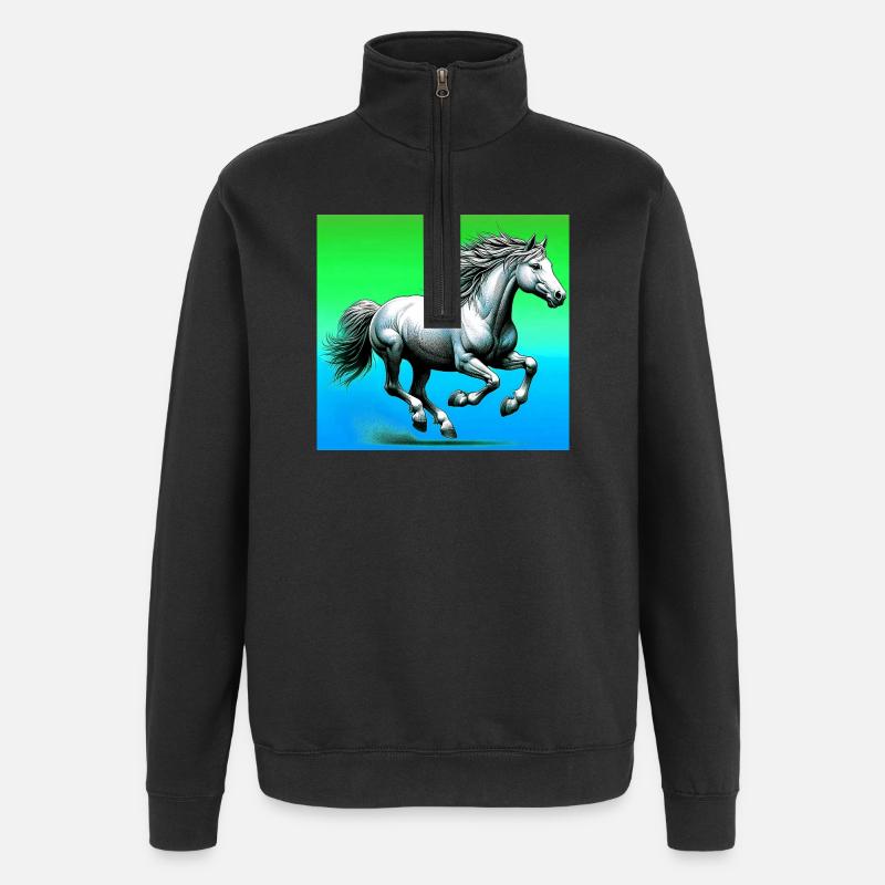 cheval - Sweat à zip 1/4 - noir