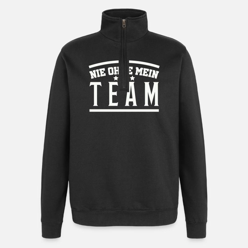 Mein Team - Quarter-Zip-Sweatshirt - Schwarz