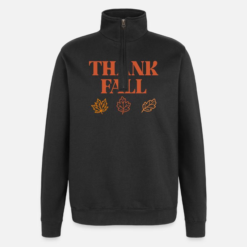 Merci Automne - Sweat à zip 1/4 - noir