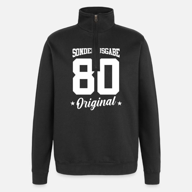 80 Anniversaire - Sweat à zip 1/4 - noir