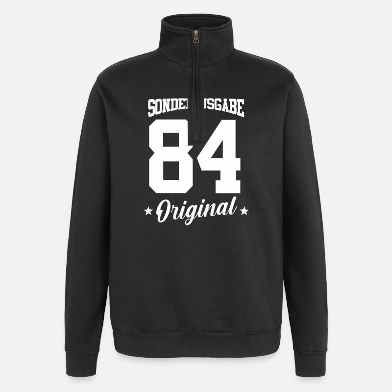 84 Anniversaire - Sweat à zip 1/4 - noir