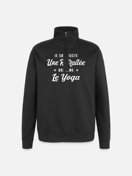 Retiree who loves yoga - Quarter-Zip Sweatshirt - black