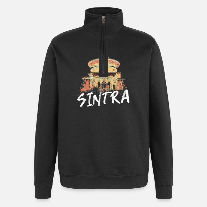Architecture parc Monserrate Sintra illustration - Sweat à zip 1/4 - noir