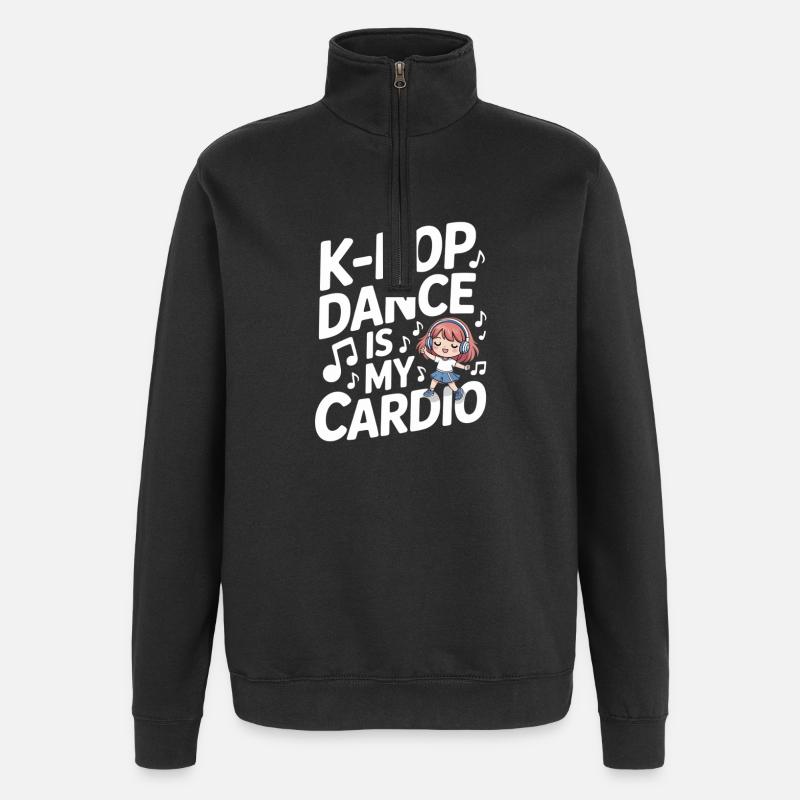 K-Pop Dance Funny Korea - Quarter-Zip Sweatshirt - black