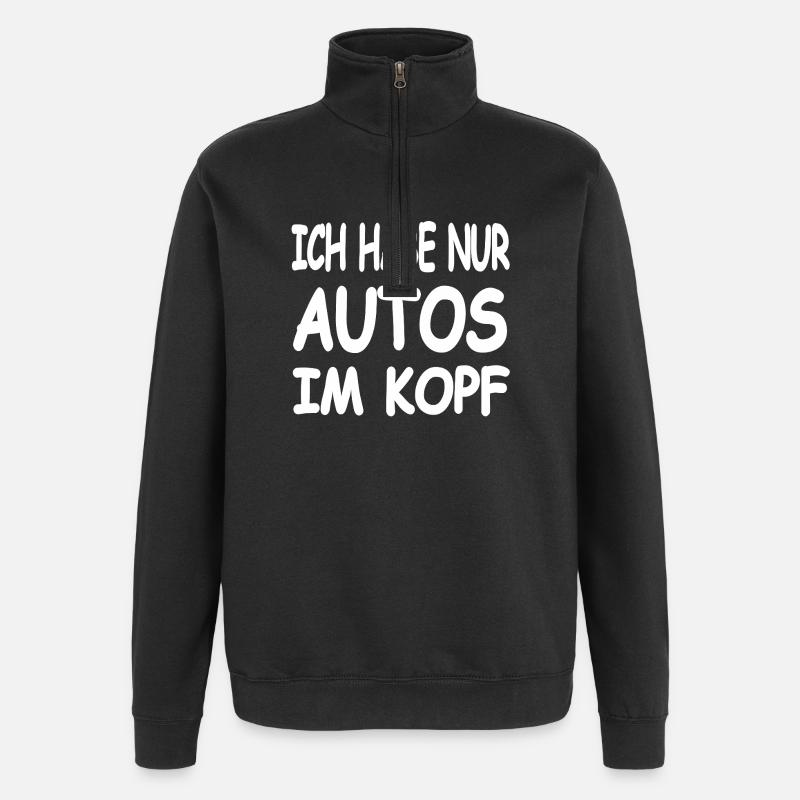 Auto - Quarter-Zip-Sweatshirt - Schwarz