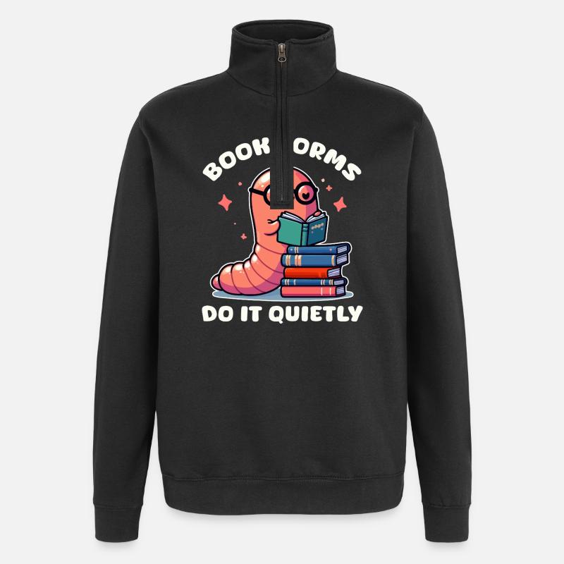 Silent Caterpillar Leselicht - Quarter-Zip-Sweatshirt - Schwarz
