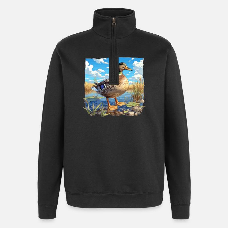 Ducks Duck - Quarter-Zip Sweatshirt - black