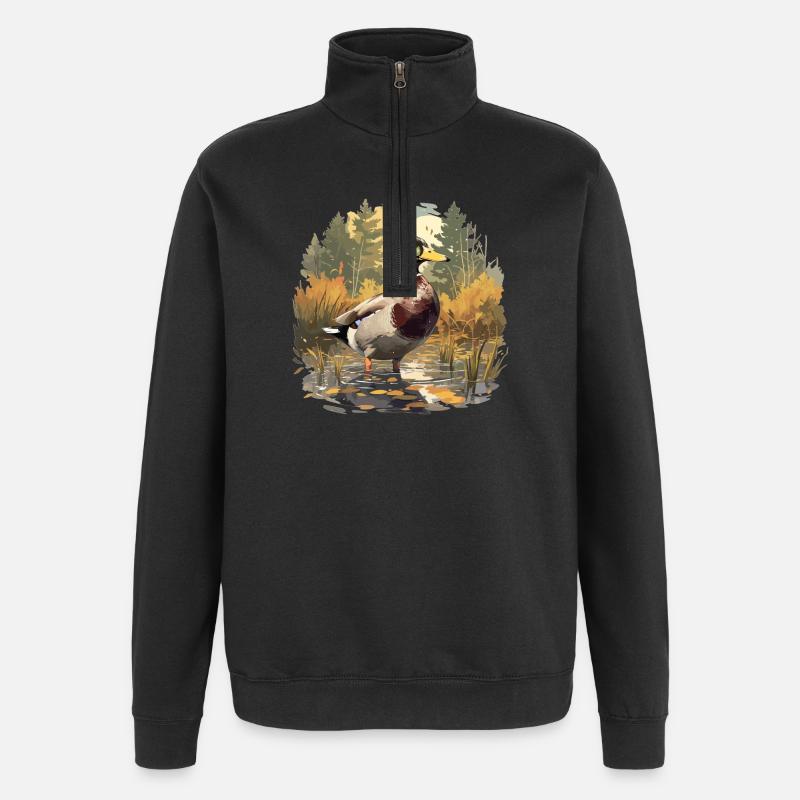 Ducks Duck - Quarter-Zip Sweatshirt - black