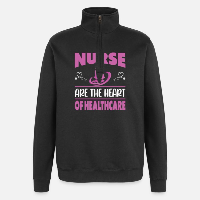 Funny Nurse Gifts Nursing Outfits - Quarter-Zip Sweatshirt - black