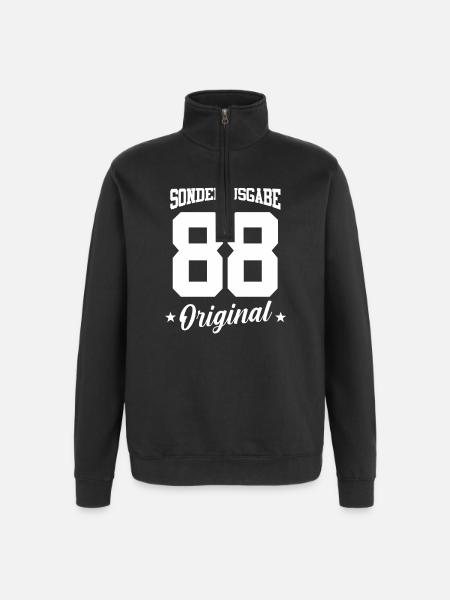 88 Birthday - Quarter-Zip Sweatshirt - black