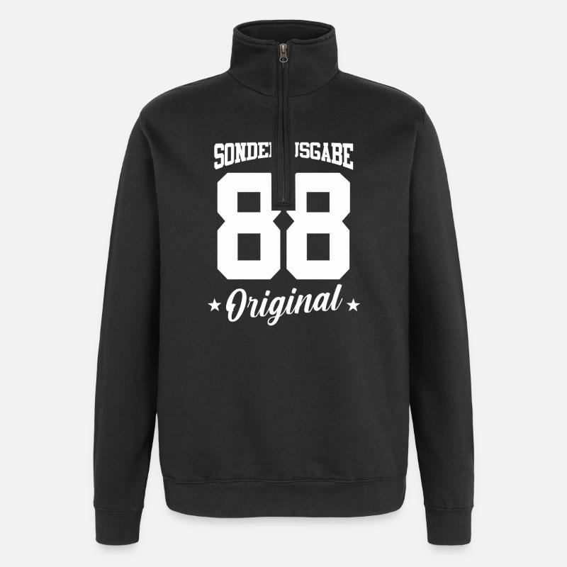 88 Birthday - Quarter-Zip Sweatshirt - black
