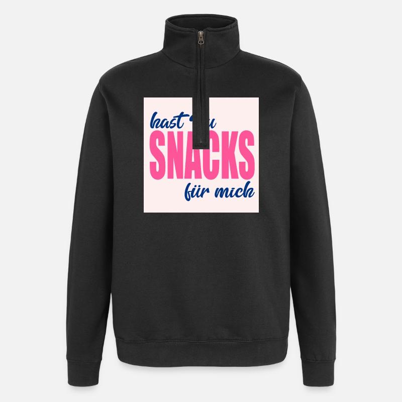 LOVE FOOD SNACKS - Sweat à zip 1/4 - noir