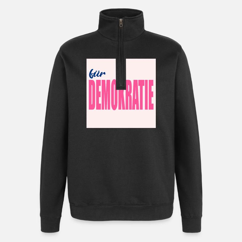 VALUES FOR DEMOCRACY - Quarter-Zip Sweatshirt - black
