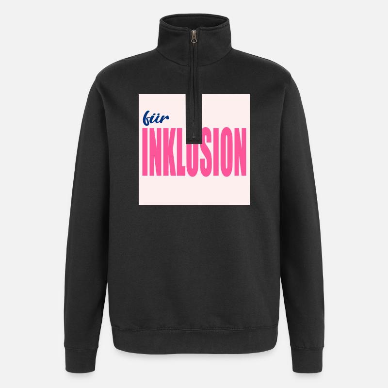FÜR INKLUSION - Quarter-Zip-Sweatshirt - Schwarz