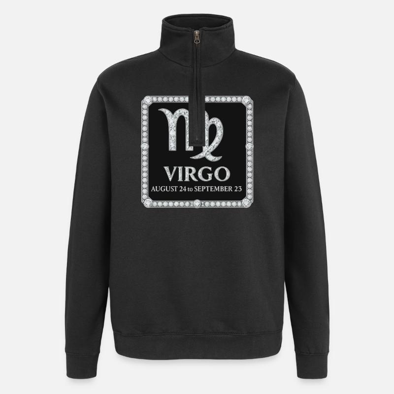 Sternzeichen Jungfrau - Quarter-Zip-Sweatshirt - Schwarz