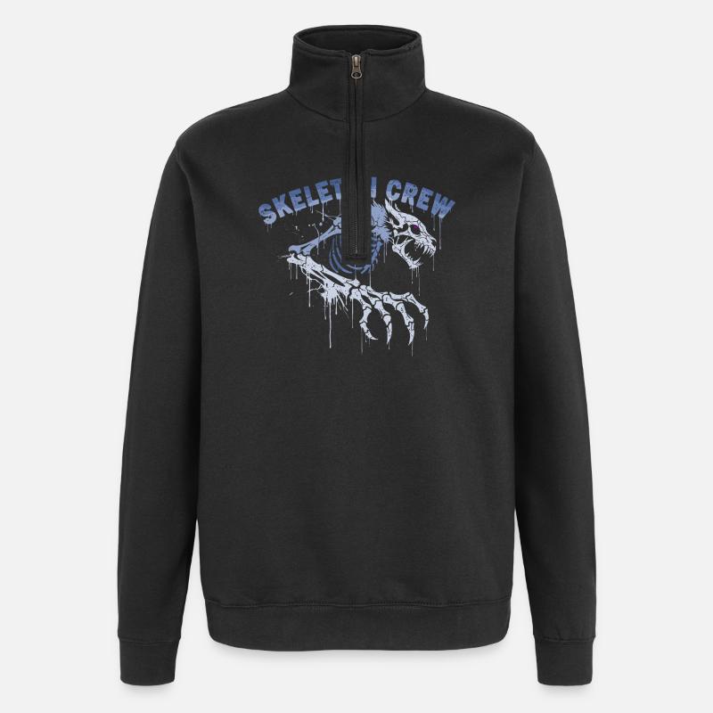 Squelette loup-garou graffiti - Sweat à zip 1/4 - noir