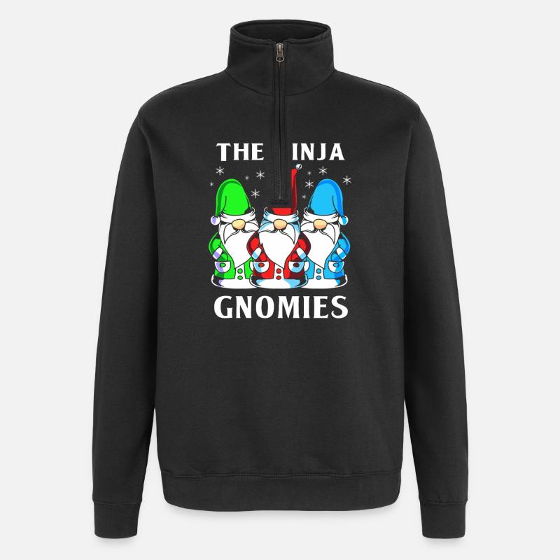 Gnome Ninja - Quarter-Zip Sweatshirt - black