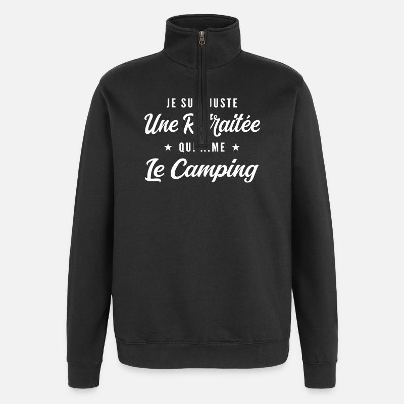 Ruhestand-Passion-Camping - Quarter-Zip-Sweatshirt - Schwarz