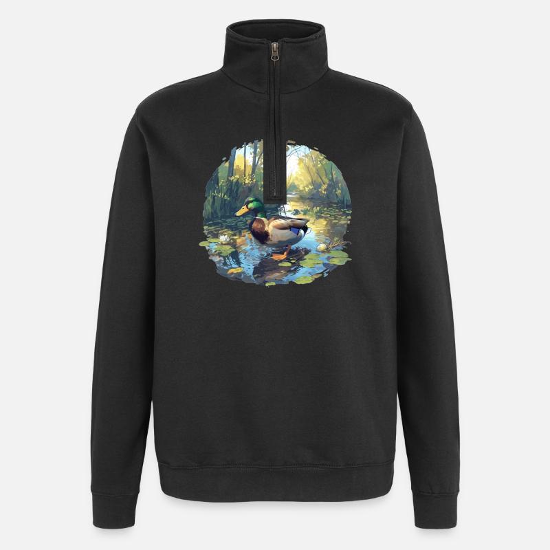 Canards Canard - Sweat à zip 1/4 - noir