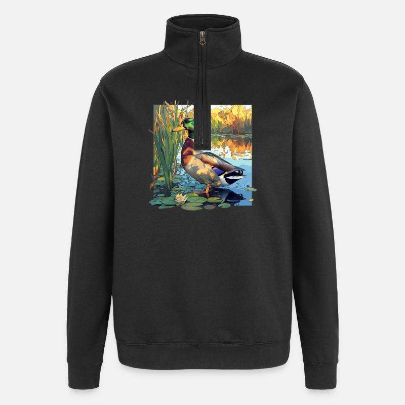 Enten Ente - Quarter-Zip-Sweatshirt - Schwarz