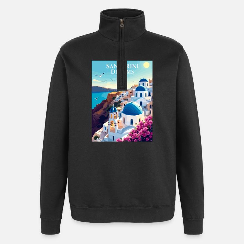 Santorini Träume - Quarter-Zip-Sweatshirt - Schwarz