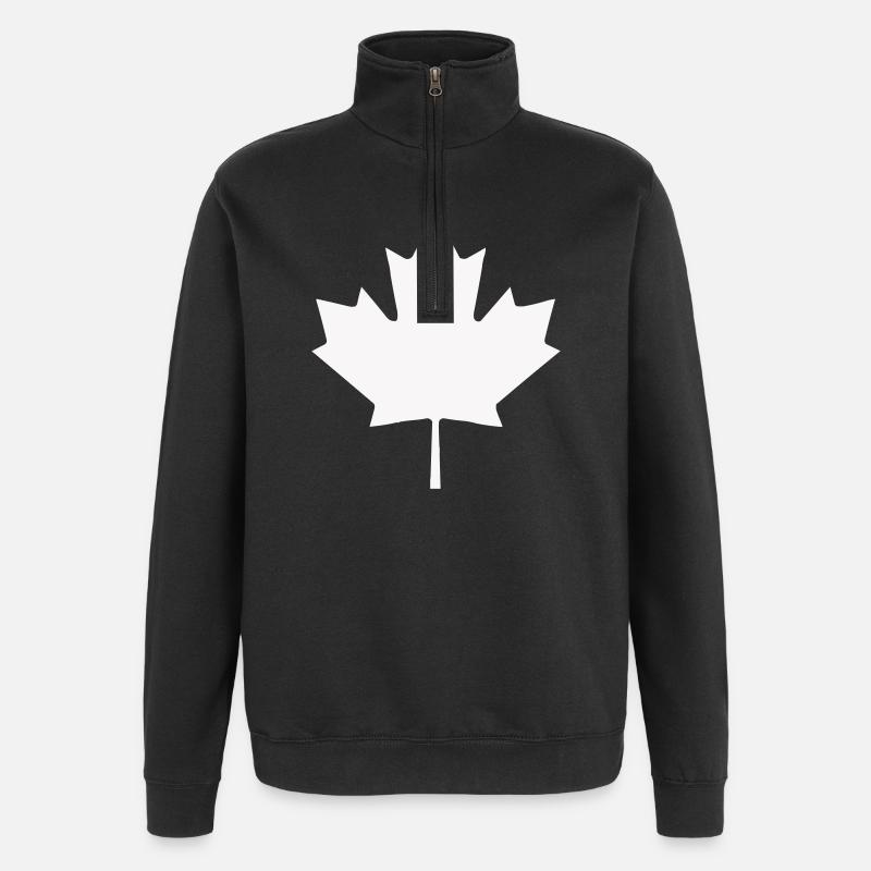 Canada Leaf Silhouette - Quarter-Zip Sweatshirt - black