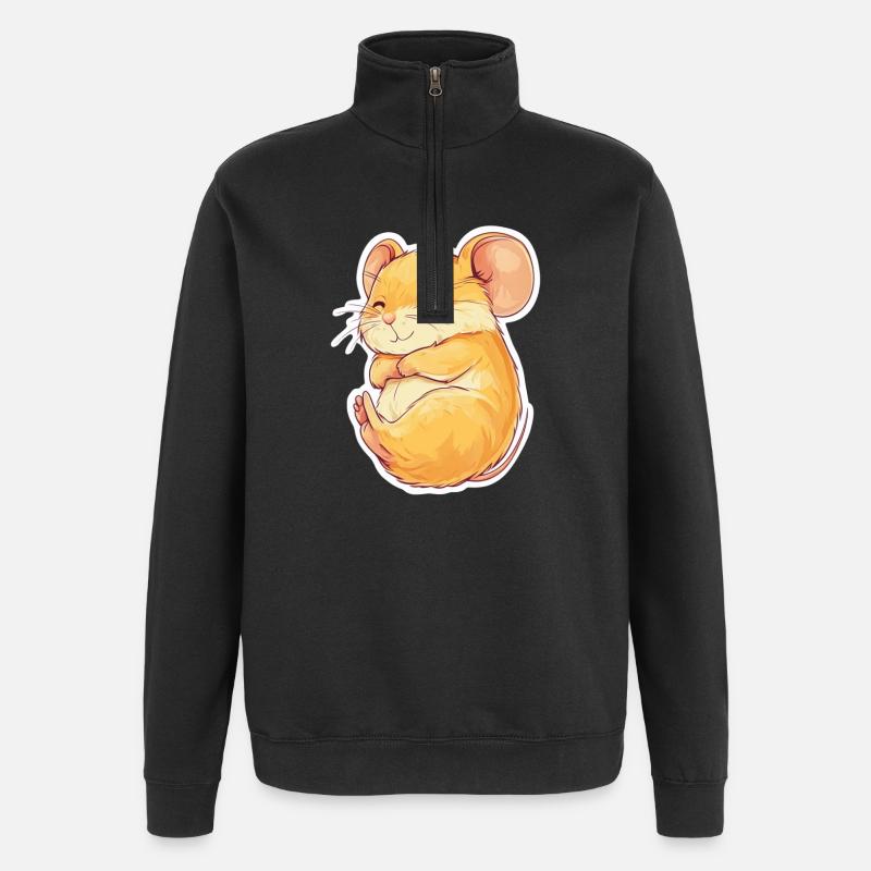 Maus - Quarter-Zip-Sweatshirt - Schwarz