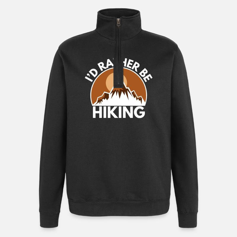 Bergwandern Liebe Klettern - Quarter-Zip-Sweatshirt - Schwarz