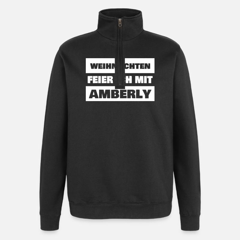 Amberly comme prénom - Sweat à zip 1/4 - noir