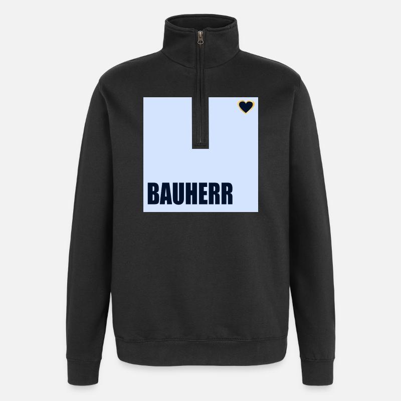 HAUSBAU BAUHERR HERZ - Quarter-Zip-Sweatshirt - Schwarz