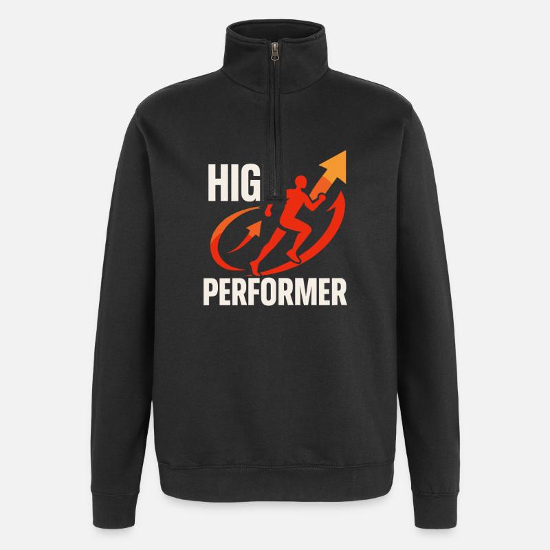 Conception de sprint haute performance - Sweat à zip 1/4 - noir