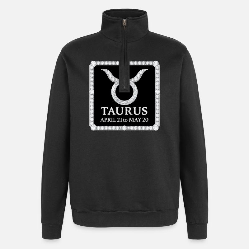 Sternzeichens Stier - Quarter-Zip-Sweatshirt - Schwarz