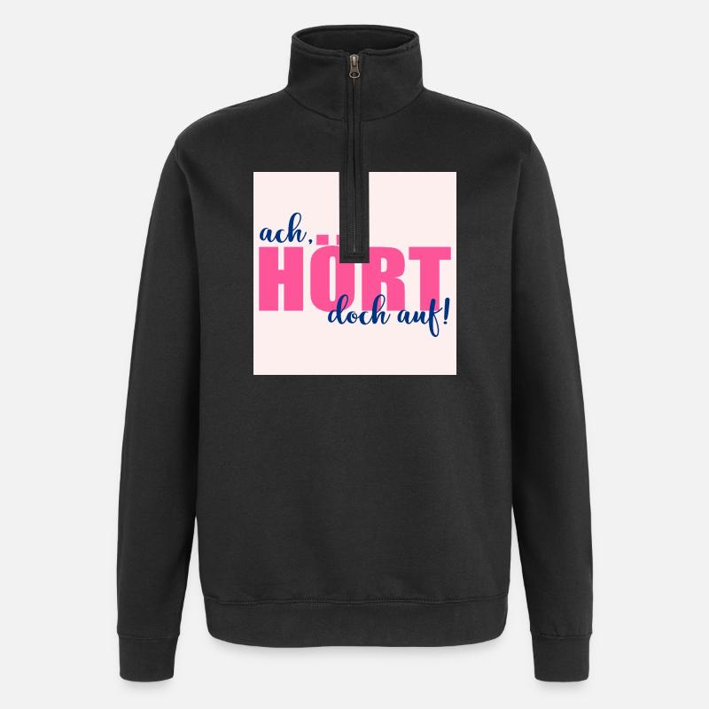 ARRÊTEZ DE DIRE - Sweat à zip 1/4 - noir