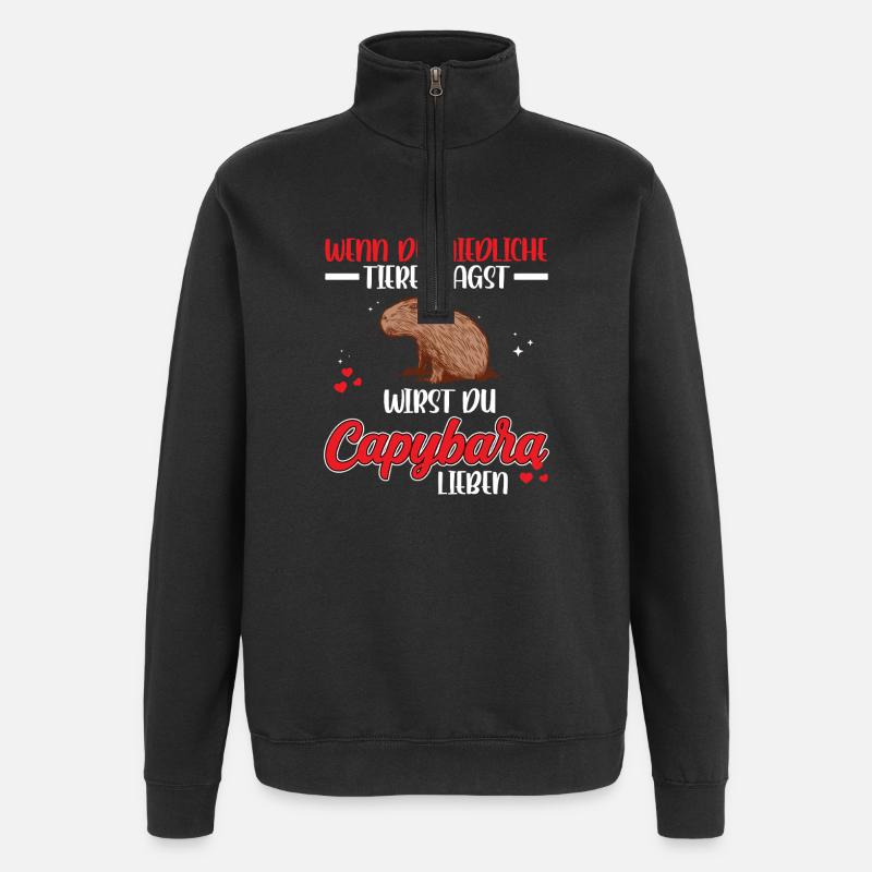 Capybara est un capybara mignon - Sweat à zip 1/4 - noir