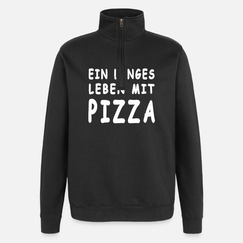 Pizza - Sweat à zip 1/4 - noir