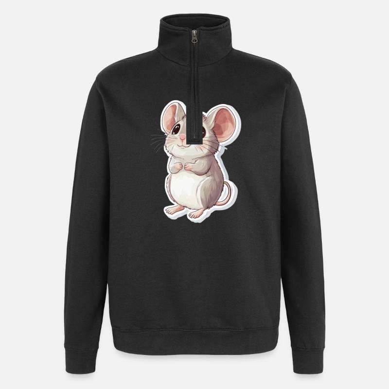 souris - Sweat à zip 1/4 - noir