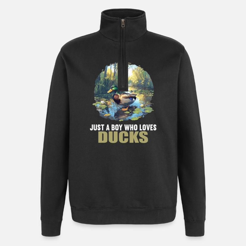 Enten Ente - Quarter-Zip-Sweatshirt - Schwarz