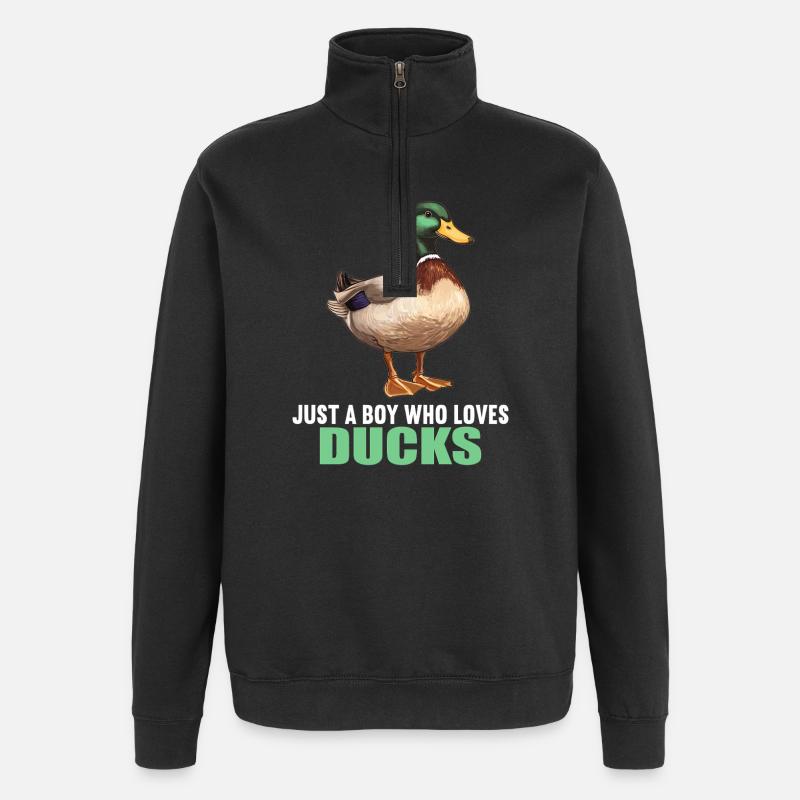Ducks Duck - Quarter-Zip Sweatshirt - black