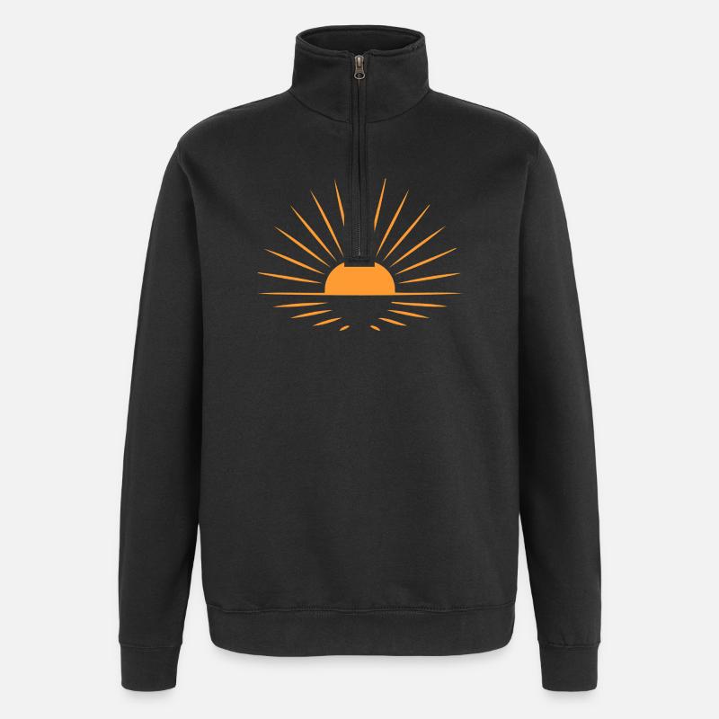 Sonnen-Strahl - Quarter-Zip-Sweatshirt - Schwarz