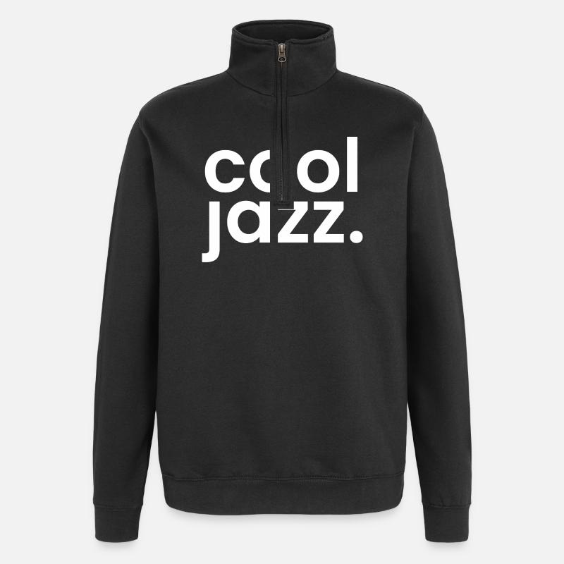 Typographie monochrome jazz cool - Sweat à zip 1/4 - noir