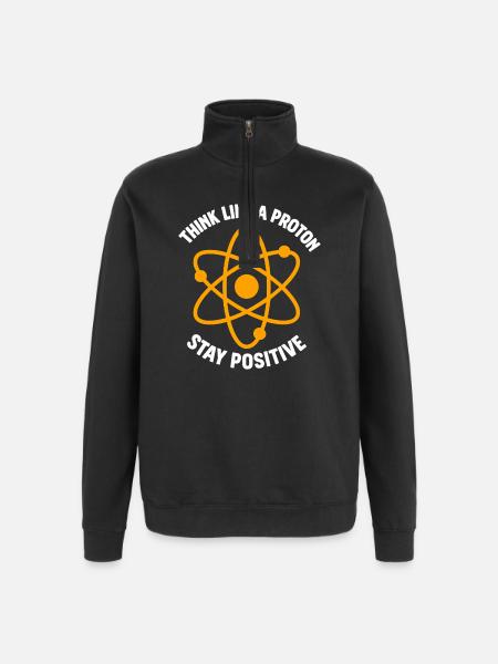 Proton Positive Thinking Atom Graphic - Quarter-Zip Sweatshirt - black