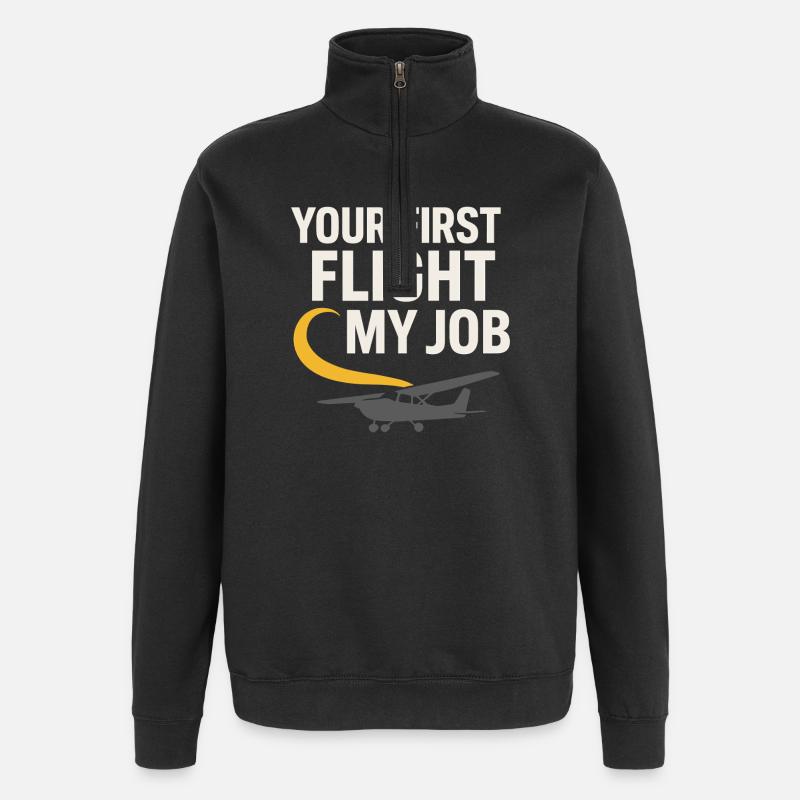 Fluglehrer Cfi Pilot Luftfahrtlehrer - Quarter-Zip-Sweatshirt - Schwarz