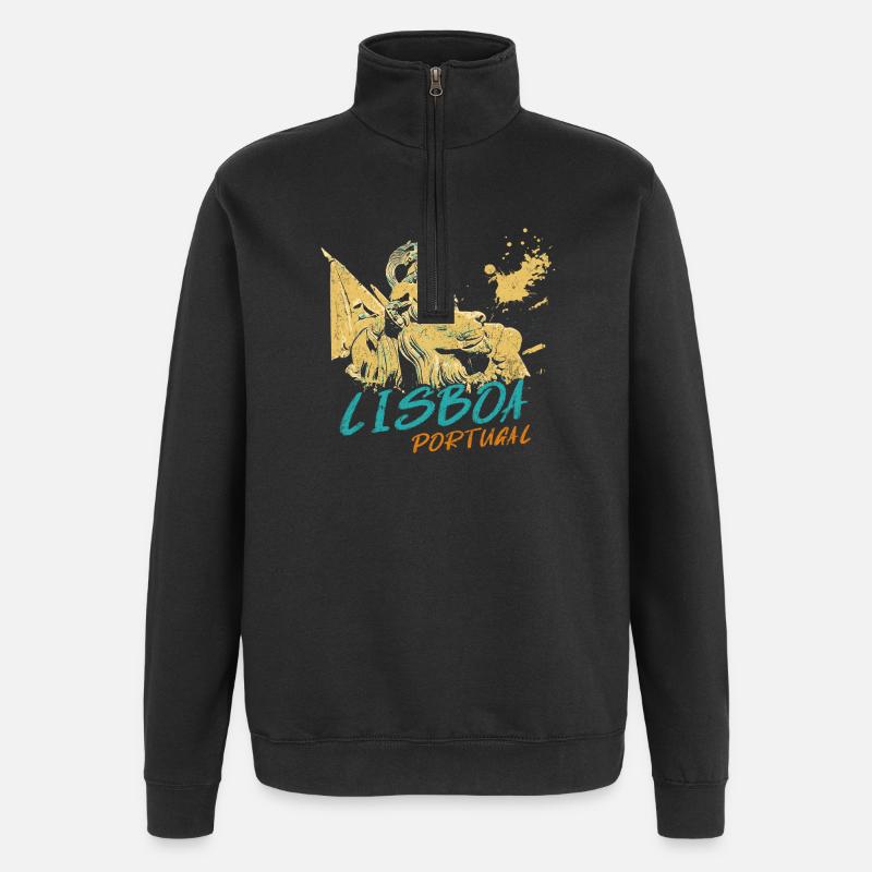 Arche Rua Augusta Lisbonne illustration - Sweat à zip 1/4 - noir
