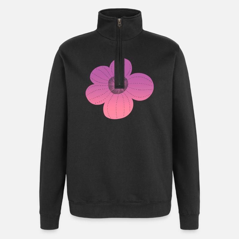 Boho flower - Quarter-Zip-Sweatshirt - Schwarz