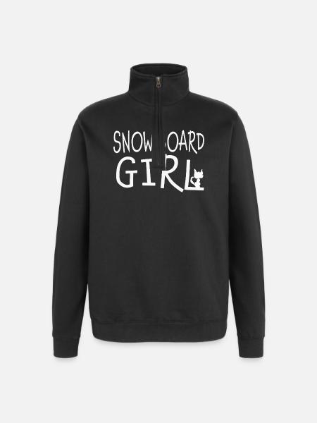 Snowboard Fille - Sweat à zip 1/4 - noir